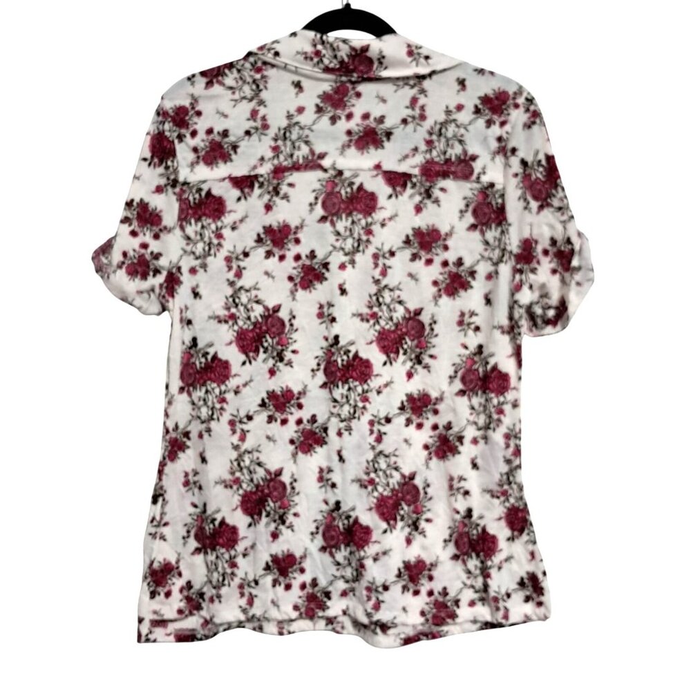 Torrid Top Womens Size 0 (12) Rose Floral Button Up Blouse Boho Whimsy - Picture 4 of 10